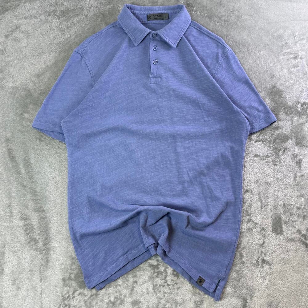 G/FORE Blue Polo Shirt Golf Performance Short Sleeve Designer Mens L